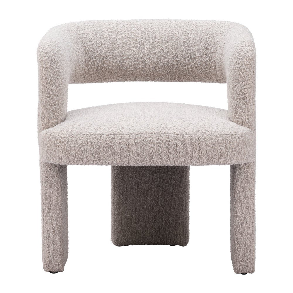 27" Beige Faux Shearling And Upholstered Arm Chair HomeRoots