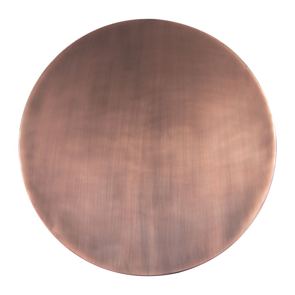 20" Bronze and Brown Iron and Solid Wood Round Pedestal End Table HomeRoots