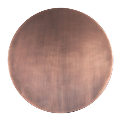 20" Bronze and Brown Iron and Solid Wood Round Pedestal End Table HomeRoots