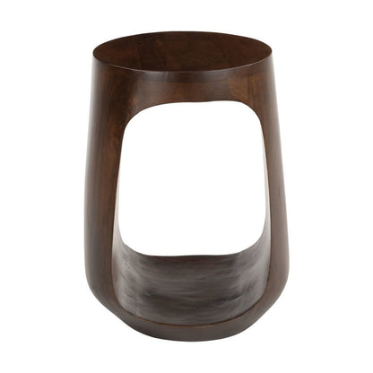 18" Walnut Solid Wood Round Pedestal End Table HomeRoots