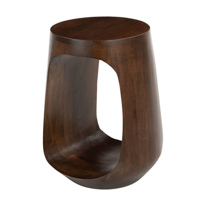 18" Walnut Solid Wood Round Pedestal End Table HomeRoots