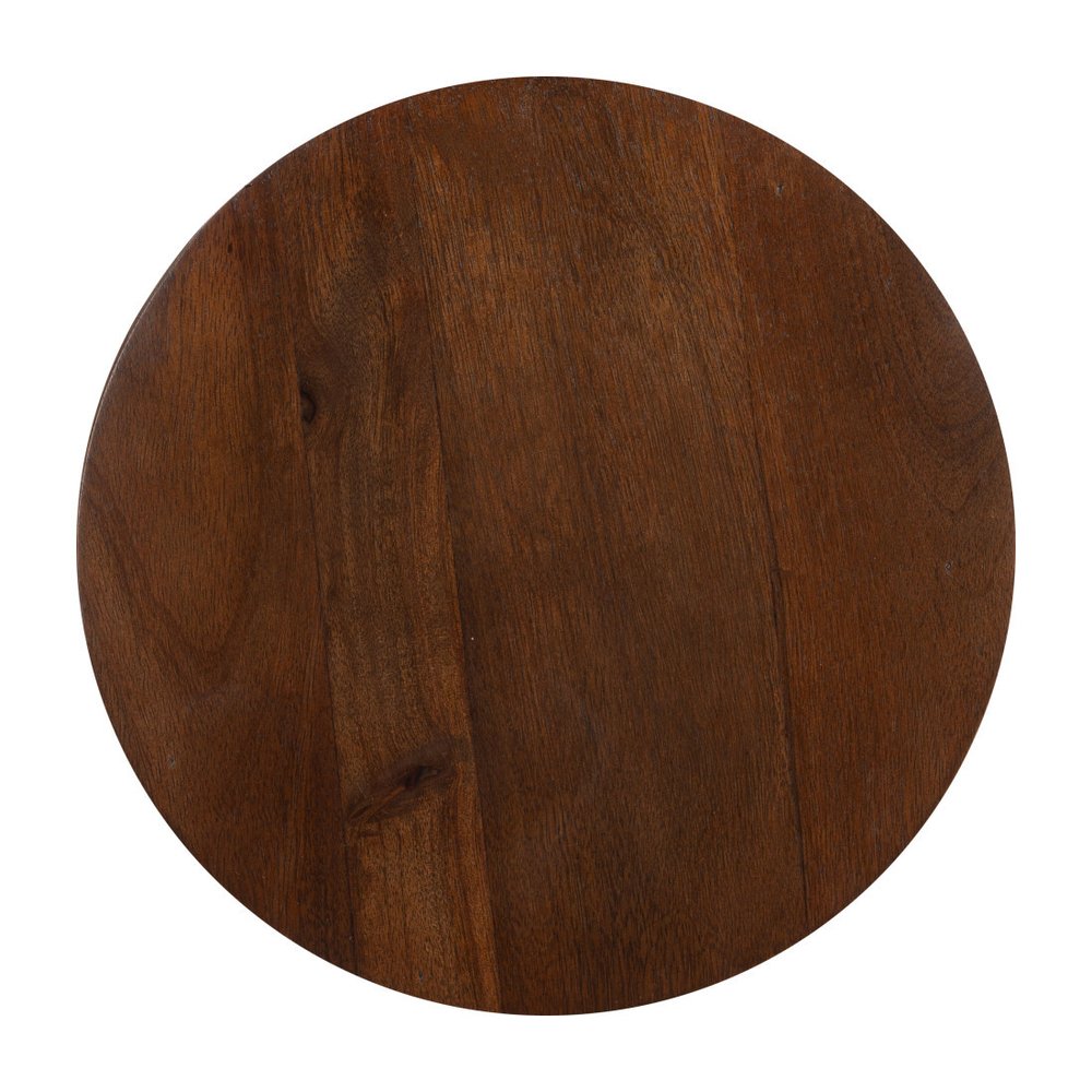 18" Walnut Solid Wood Round Pedestal End Table HomeRoots