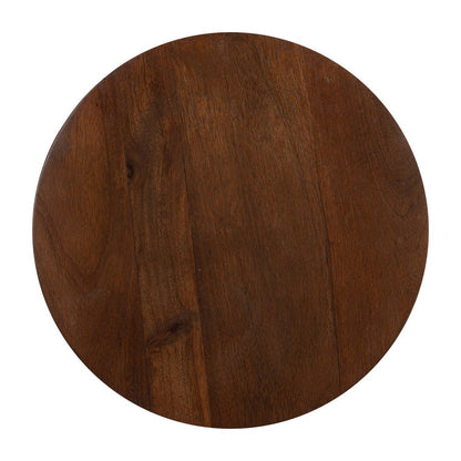 18" Walnut Solid Wood Round Pedestal End Table HomeRoots