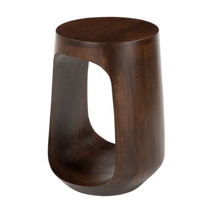 18" Walnut Solid Wood Round Pedestal End Table HomeRoots