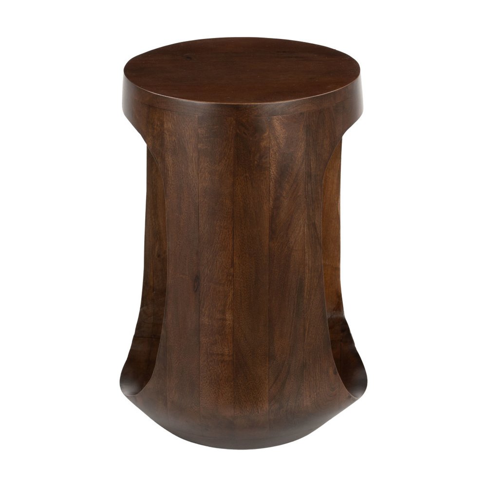 18" Walnut Solid Wood Round Pedestal End Table HomeRoots