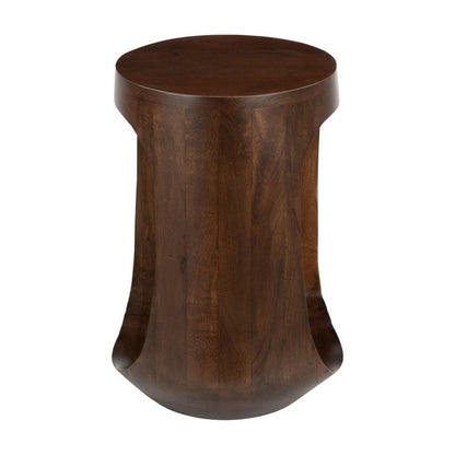 18" Walnut Solid Wood Round Pedestal End Table HomeRoots