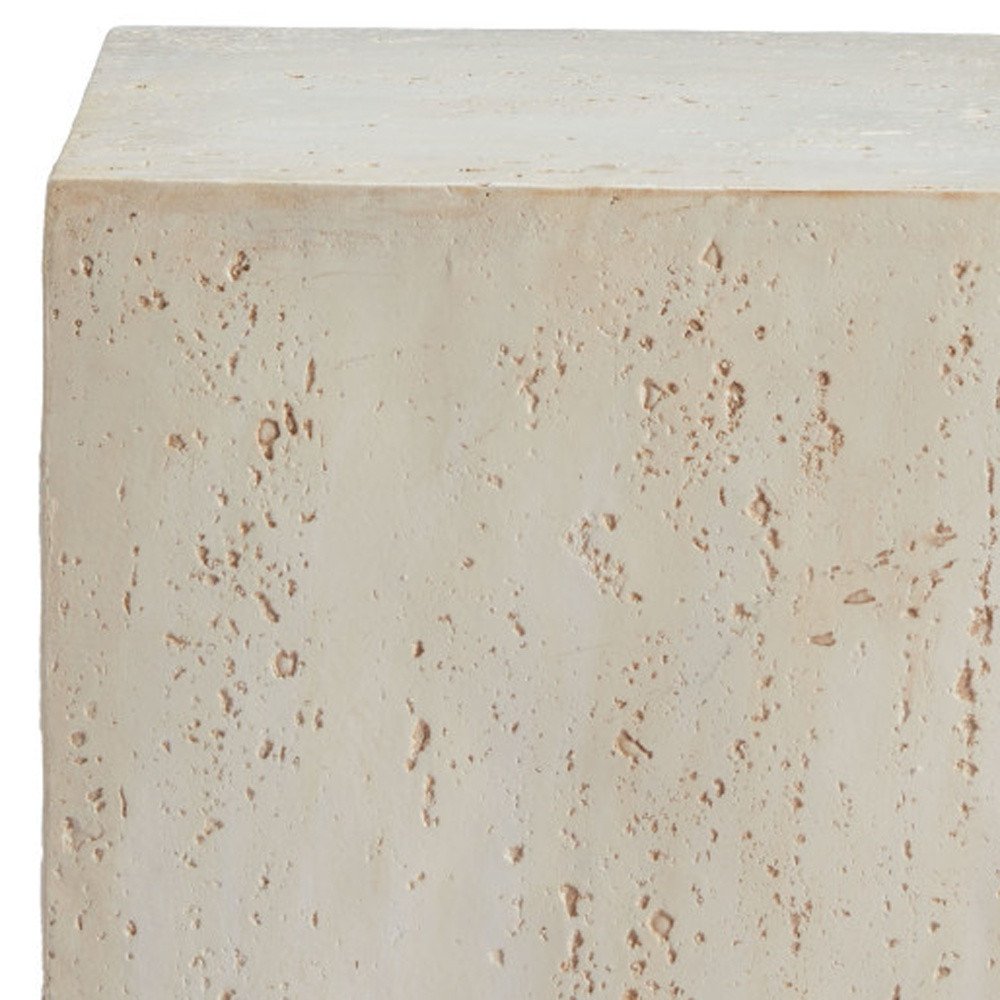 20" Beige Faux Stone Square End Table — view 2