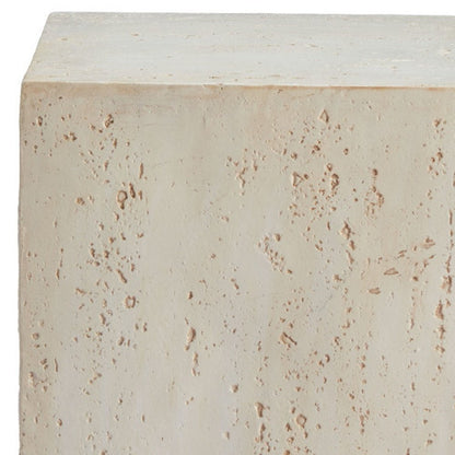 20" Beige Faux Stone Square End Table HomeRoots