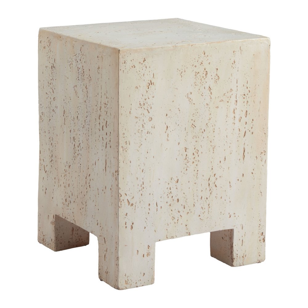20" Beige Faux Stone Square End Table — view 7