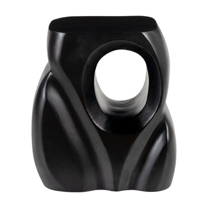 16" Black Solid Wood Figurine End Table HomeRoots