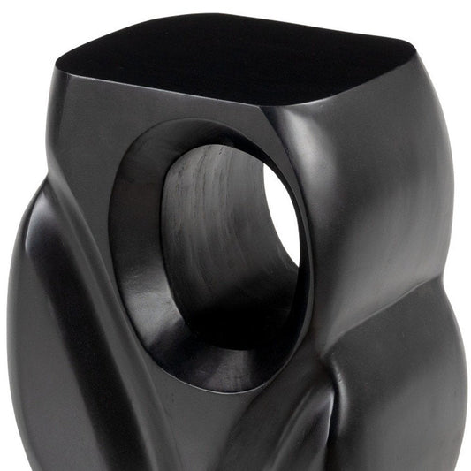 16" Black Solid Wood Figurine End Table HomeRoots