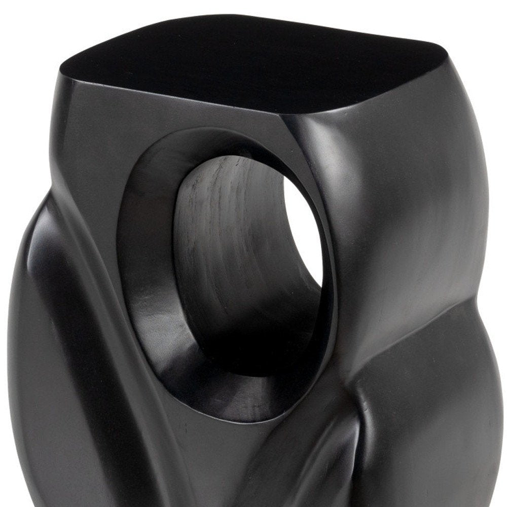 16" Black Solid Wood Figurine End Table HomeRoots