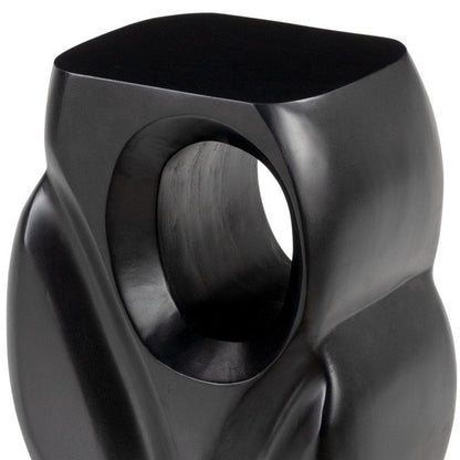 16" Black Solid Wood Figurine End Table HomeRoots