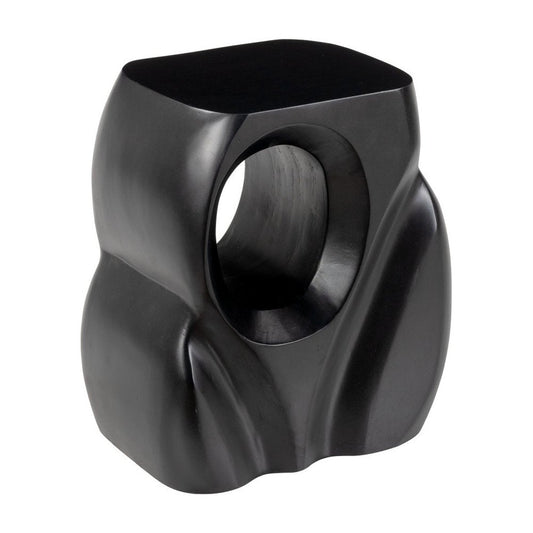 16" Black Solid Wood Figurine End Table HomeRoots