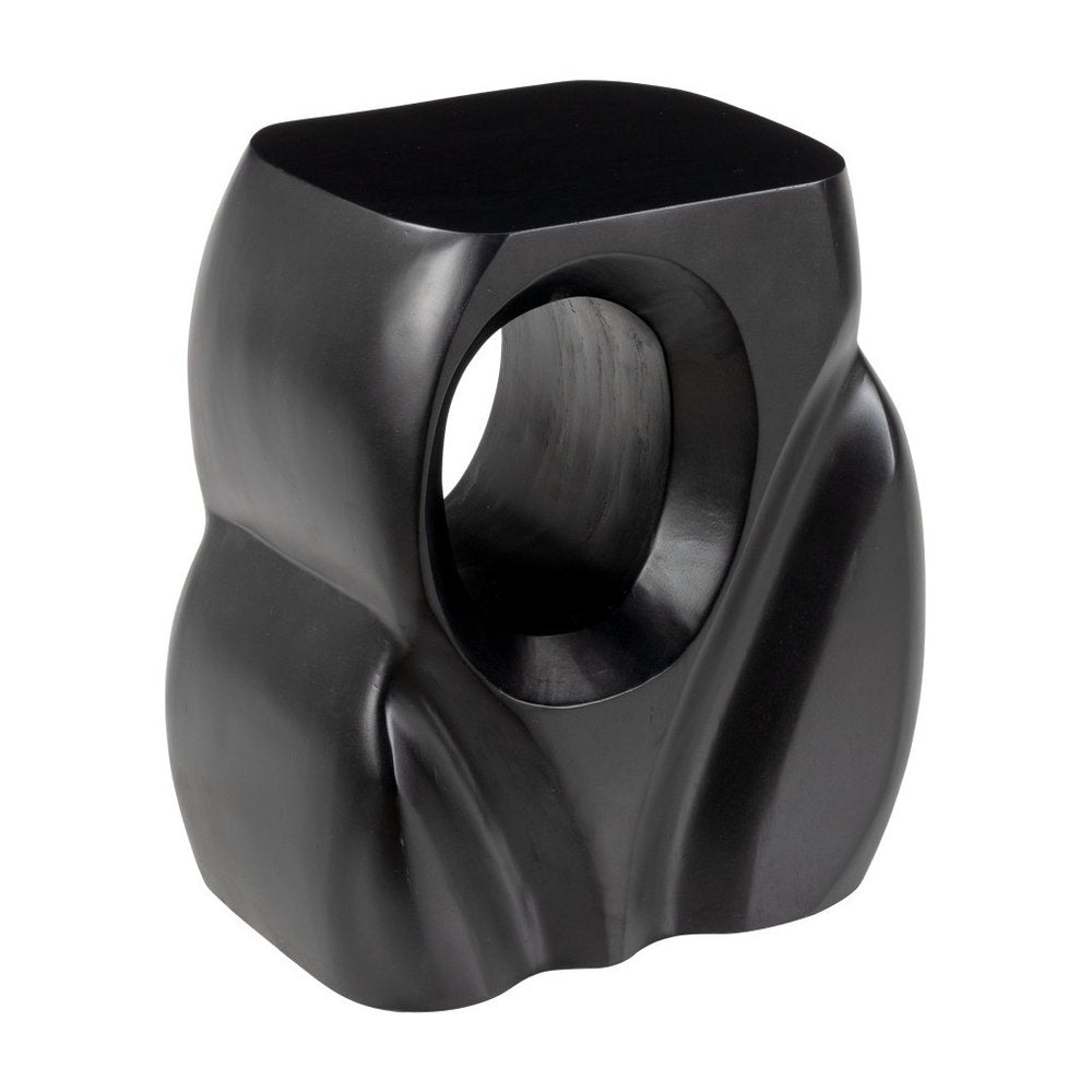 16" Black Solid Wood Figurine End Table HomeRoots