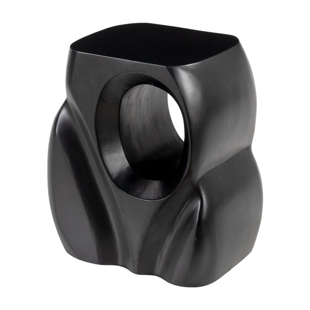 16" Black Solid Wood Figurine End Table HomeRoots