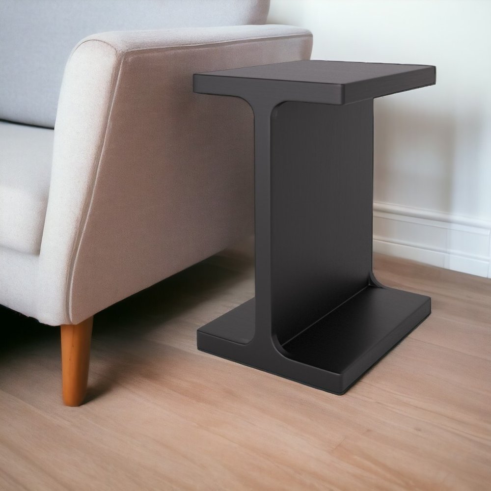 20" Black Solid Wood Pedestal End Table HomeRoots
