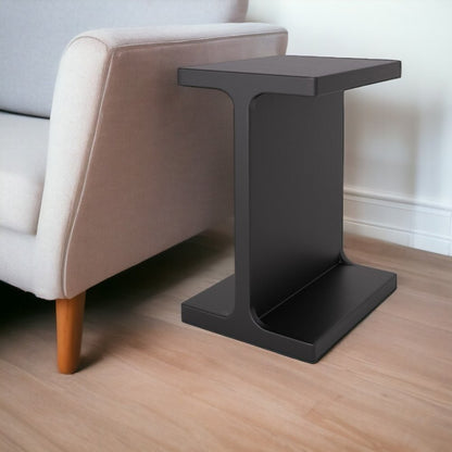 20" Black Solid Wood Pedestal End Table HomeRoots