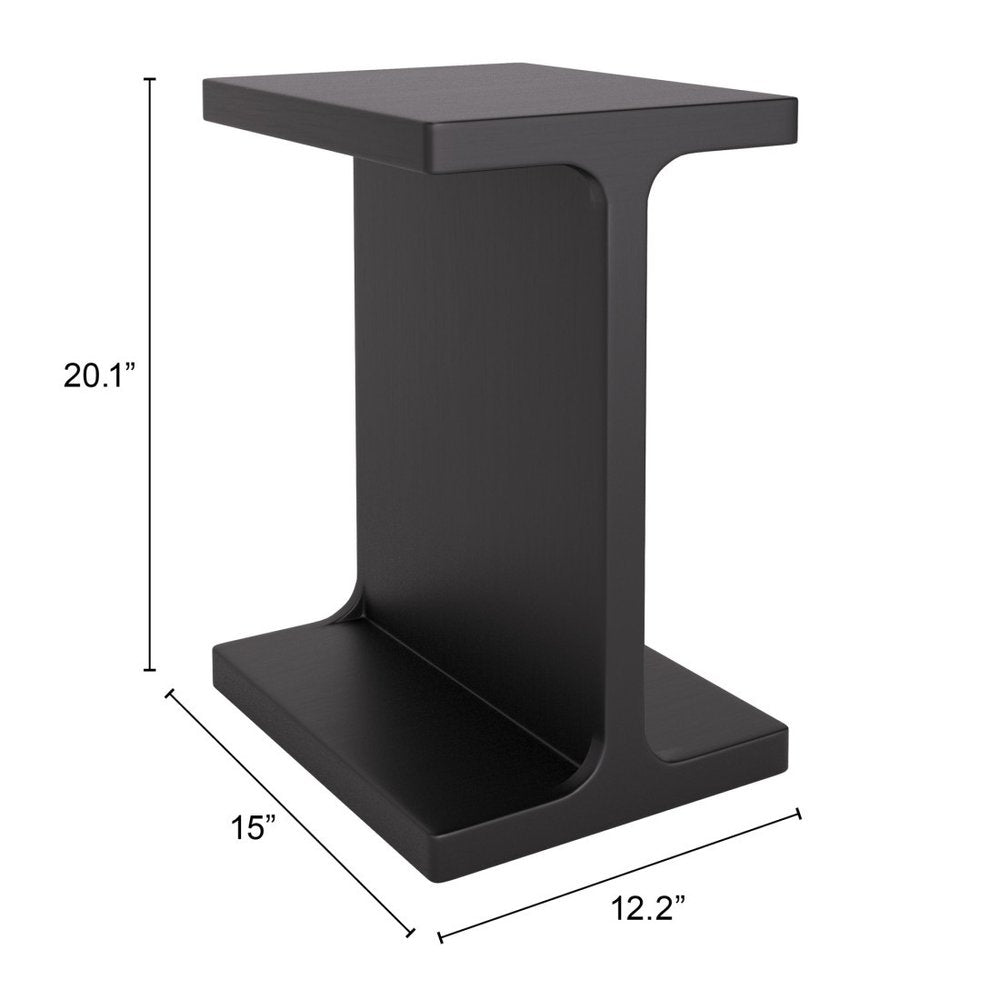 20" Black Solid Wood Pedestal End Table HomeRoots