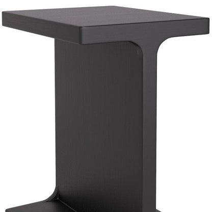 20" Black Solid Wood Pedestal End Table HomeRoots