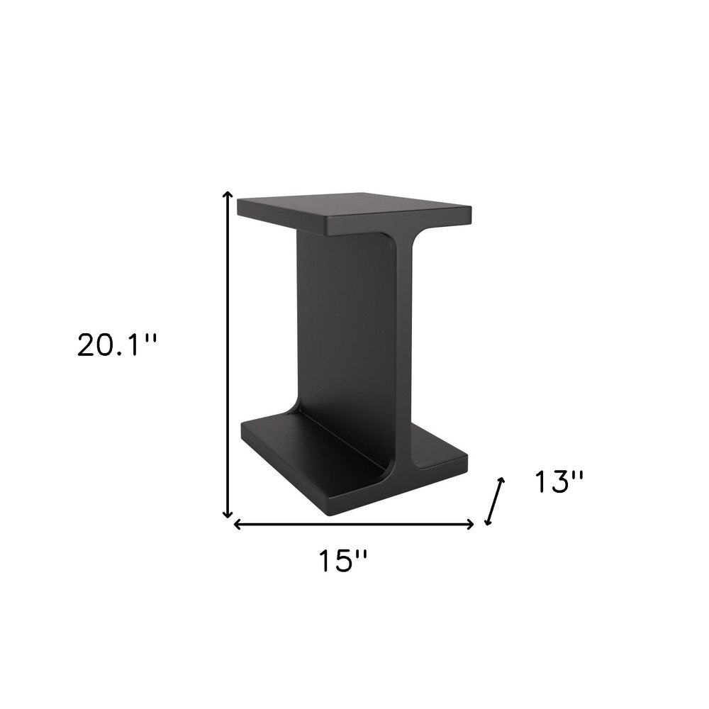 20" Black Solid Wood Pedestal End Table HomeRoots