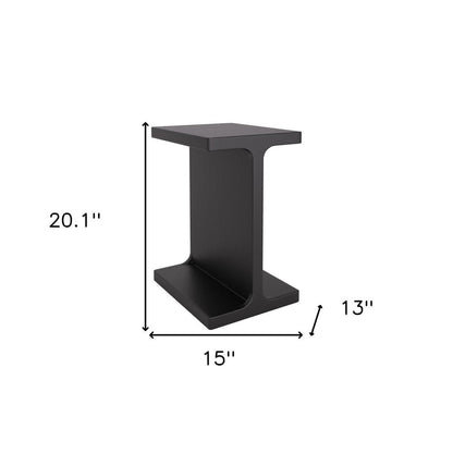 20" Black Solid Wood Pedestal End Table HomeRoots