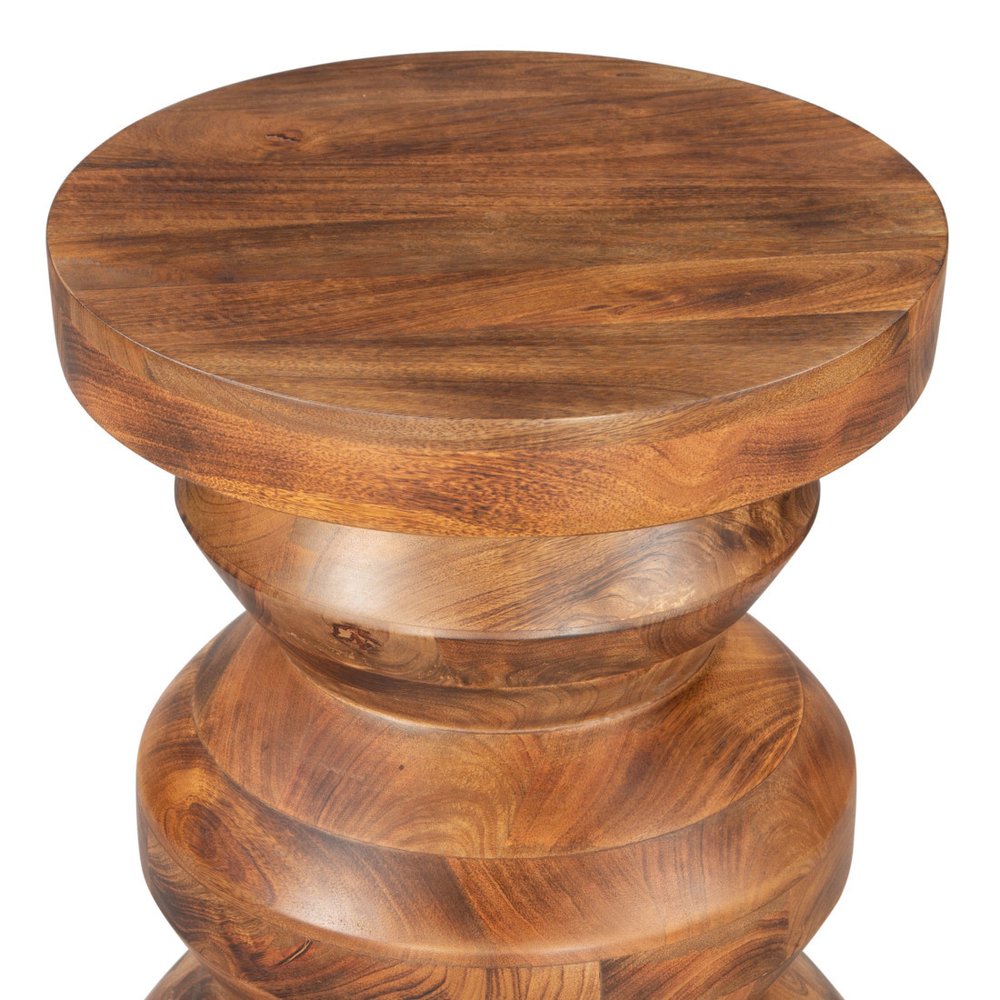 21" Brown Solid Wood Round Pedestal End Table HomeRoots