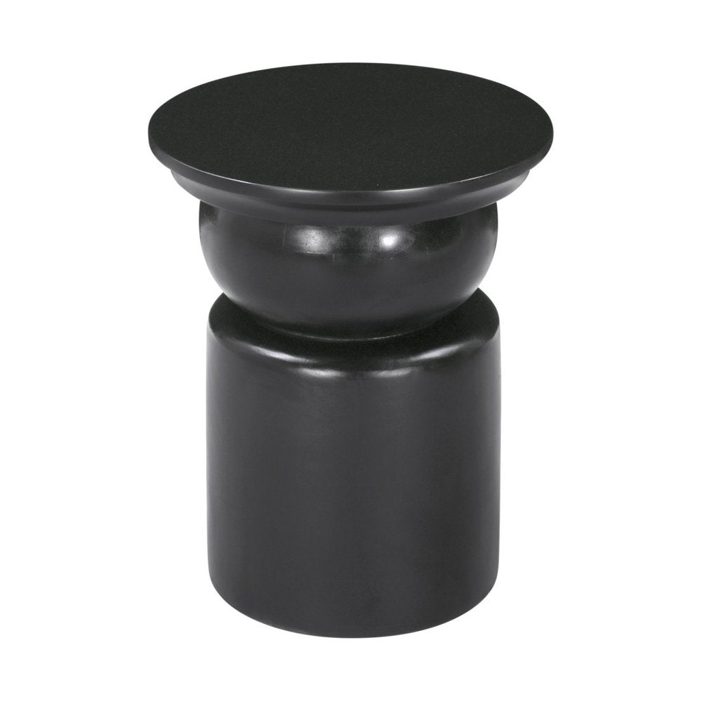 20" Black Solid Wood Round Drum End Table HomeRoots