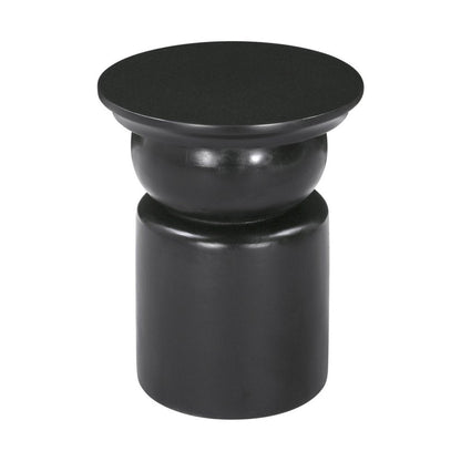 20" Black Solid Wood Round Drum End Table HomeRoots