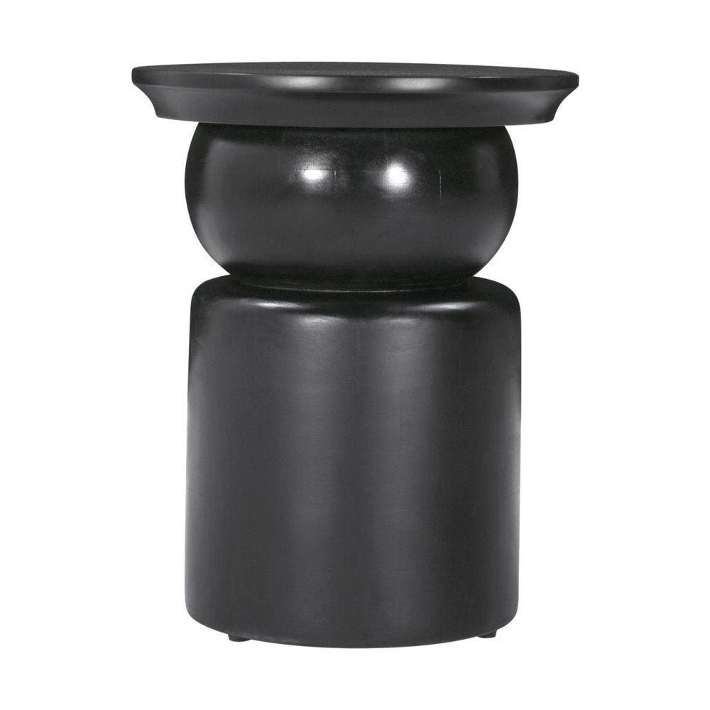 20" Black Solid Wood Round Drum End Table HomeRoots