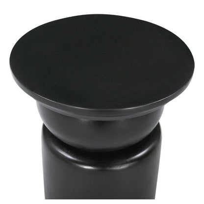 20" Black Solid Wood Round Drum End Table HomeRoots