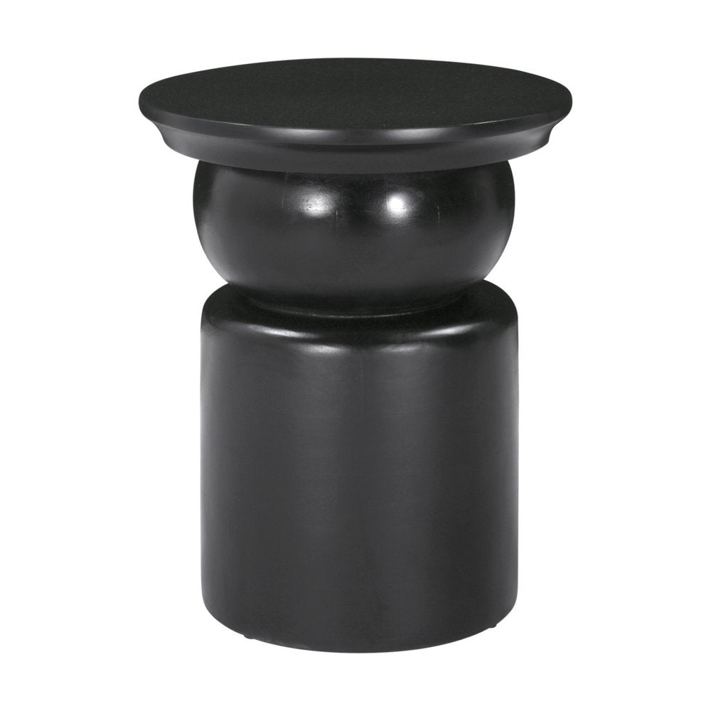 20" Black Solid Wood Round Drum End Table HomeRoots