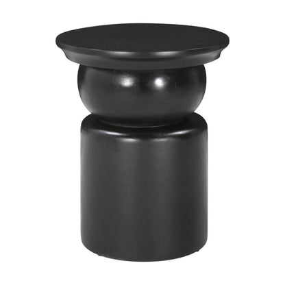 20" Black Solid Wood Round Drum End Table HomeRoots