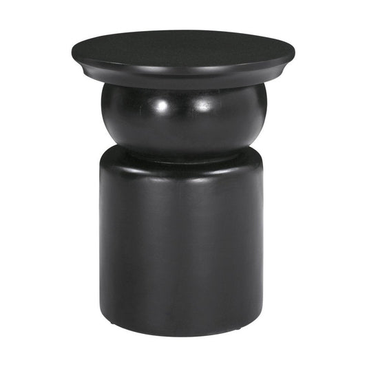 20" Black Solid Wood Round Drum End Table HomeRoots