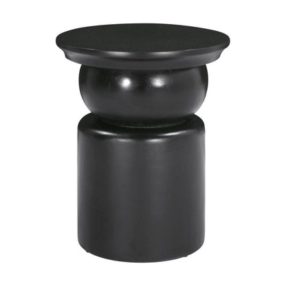 20" Black Solid Wood Round Drum End Table HomeRoots