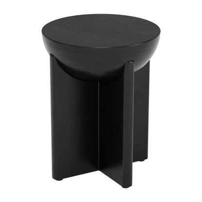 20" Black Solid Wood Round Pedestal End Table HomeRoots