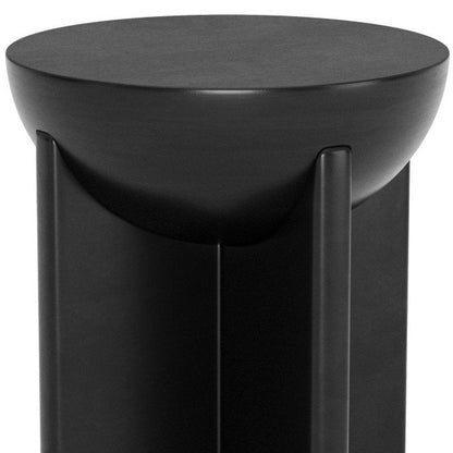 20" Black Solid Wood Round Pedestal End Table HomeRoots
