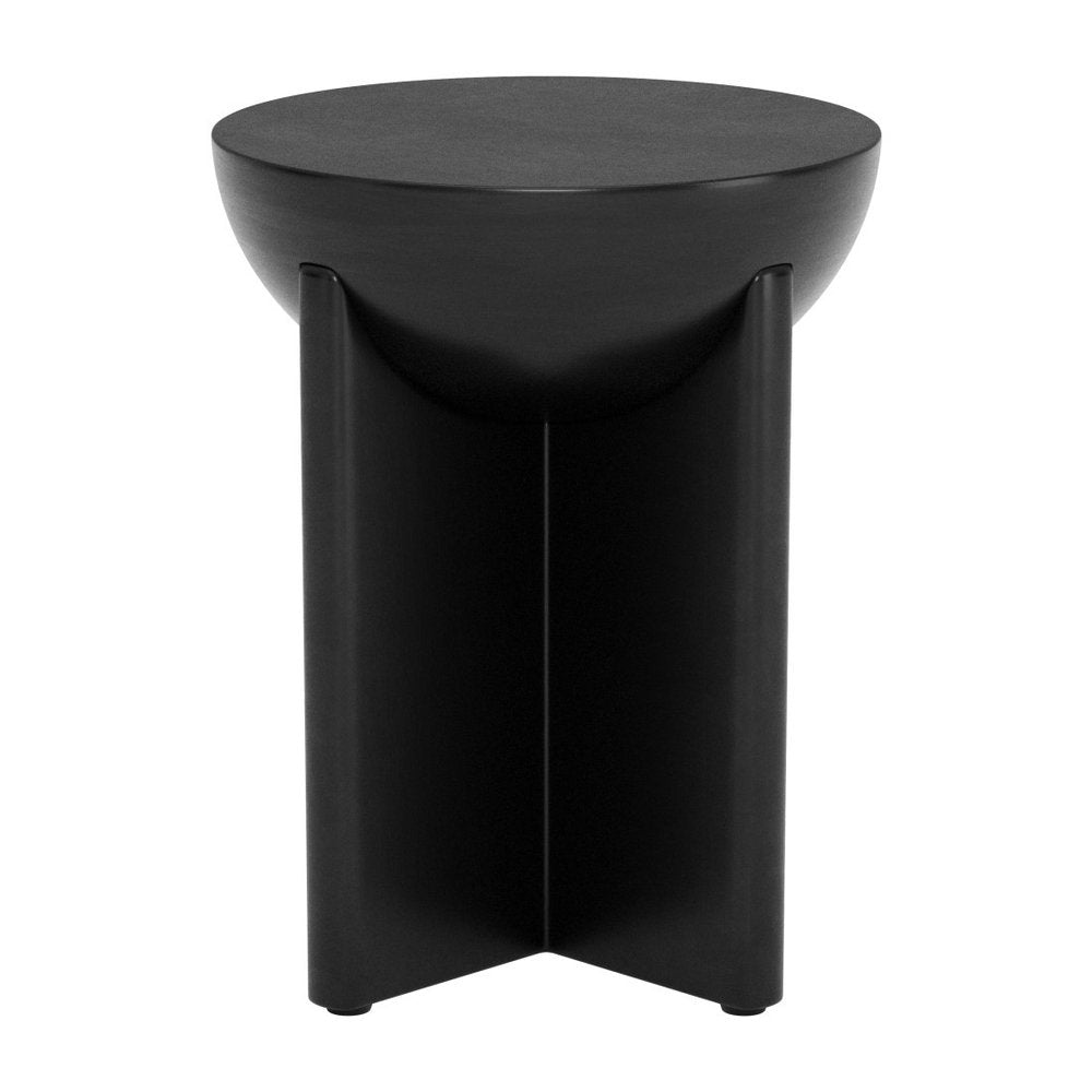 20" Black Solid Wood Round Pedestal End Table HomeRoots