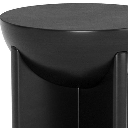 20" Black Solid Wood Round Pedestal End Table HomeRoots