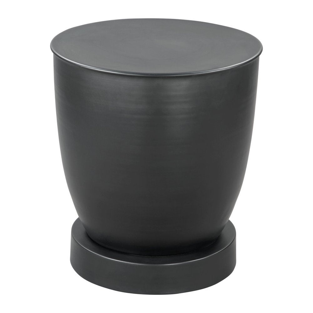 20" Black Iron Round Pedestal End Table HomeRoots