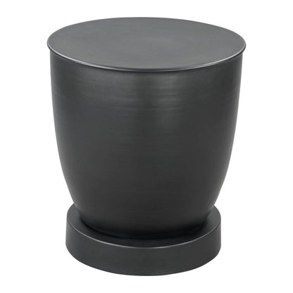 20" Black Iron Round Pedestal End Table HomeRoots