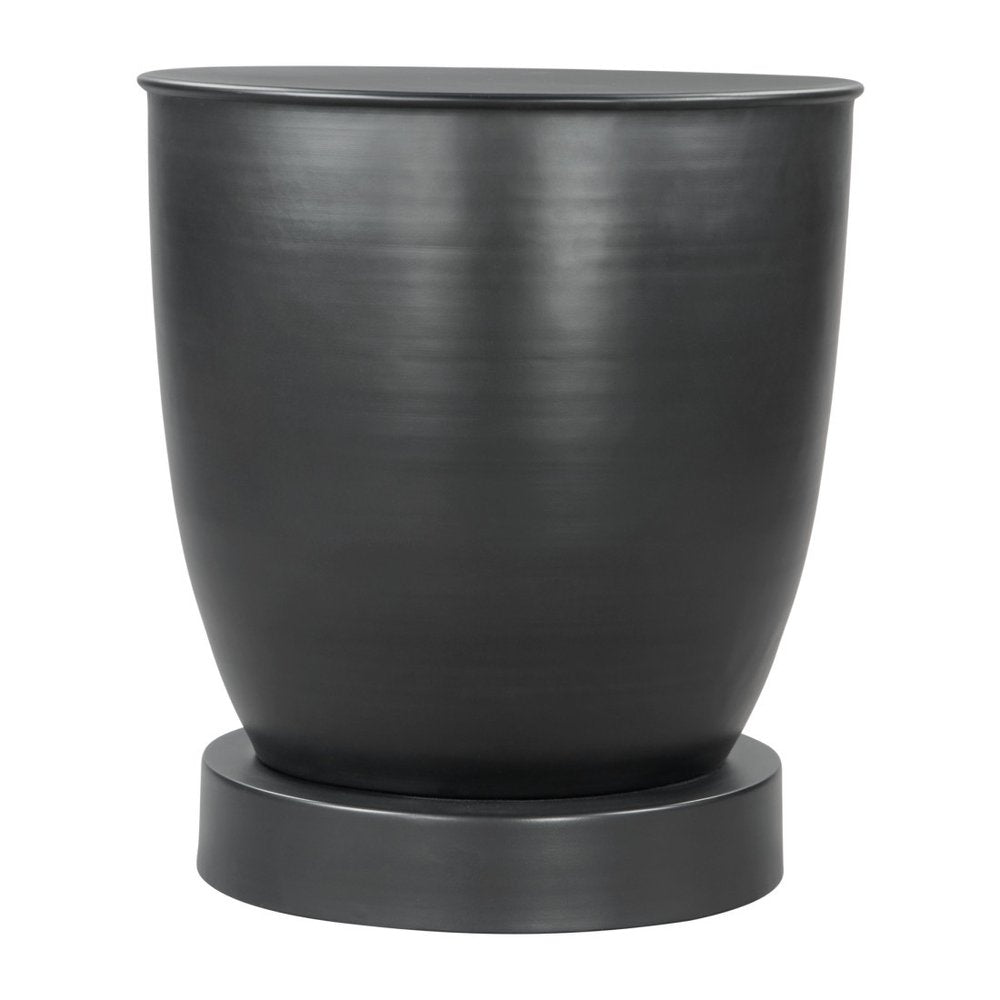 20" Black Iron Round Pedestal End Table HomeRoots