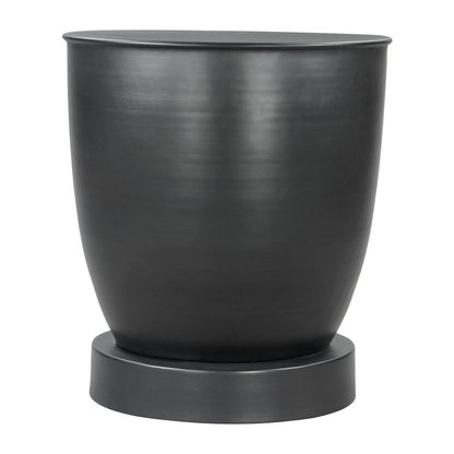 20" Black Iron Round Pedestal End Table HomeRoots