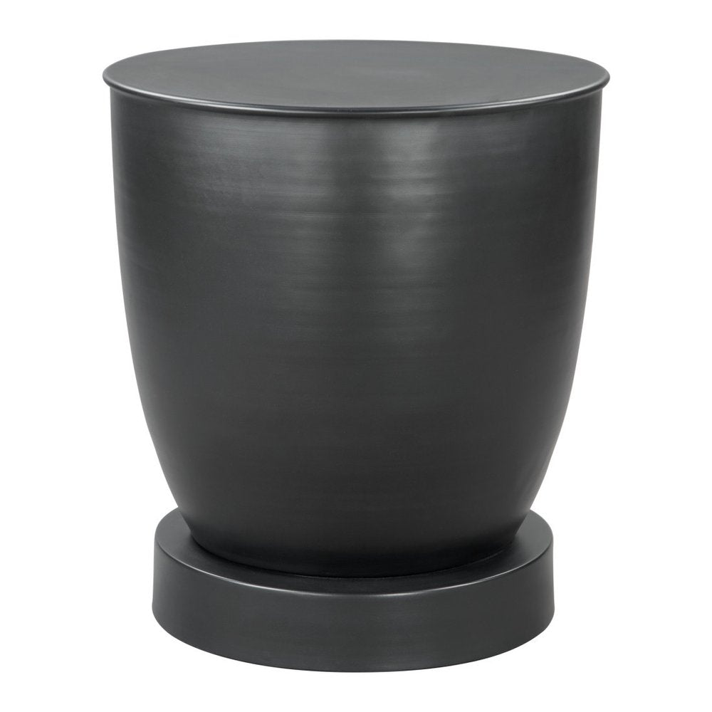 20" Black Iron Round Pedestal End Table HomeRoots