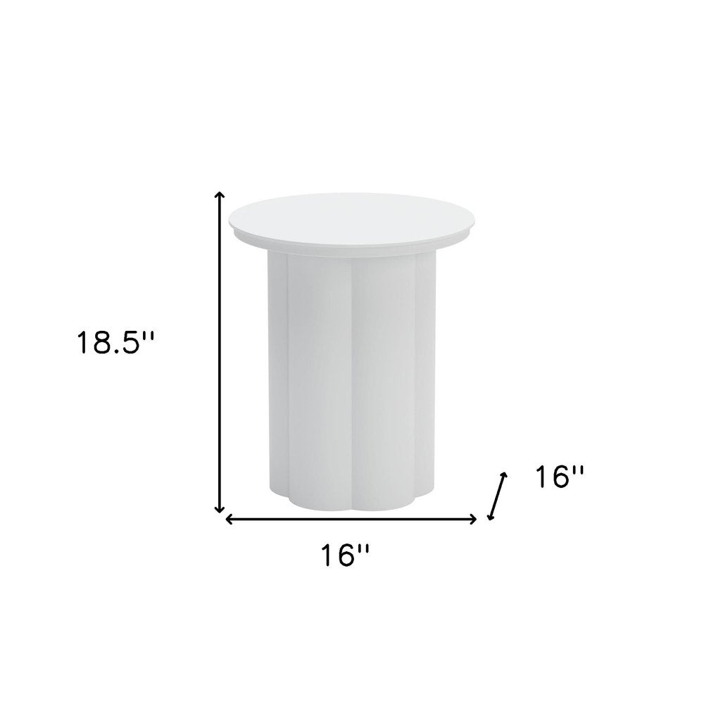 19" White Aluminum Round Pedestal End Table HomeRoots