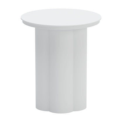 19" White Aluminum Round Pedestal End Table HomeRoots