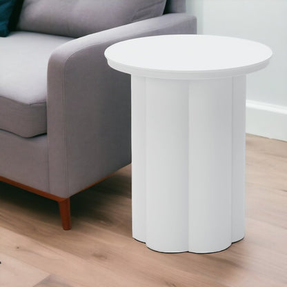 19" White Aluminum Round Pedestal End Table HomeRoots