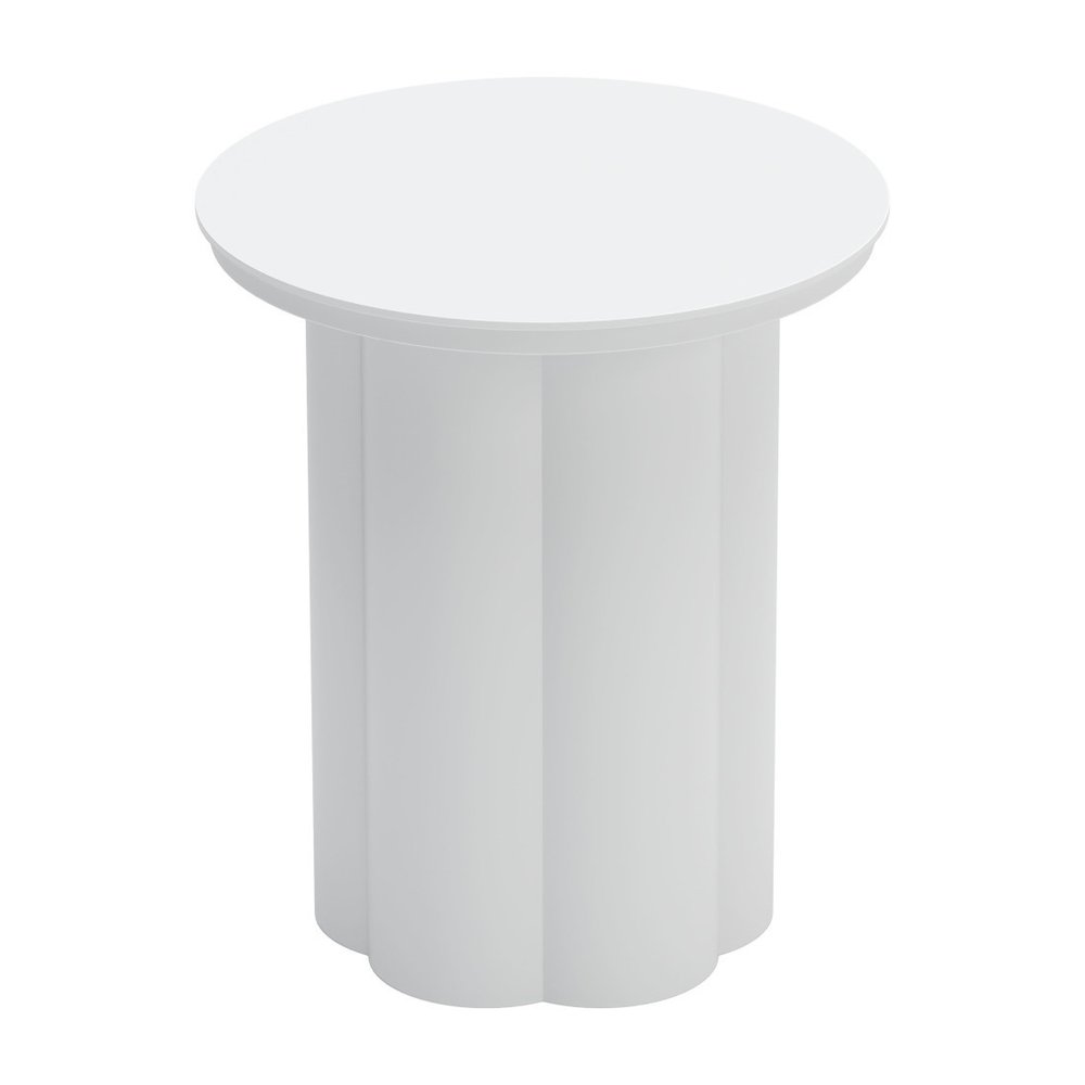 19" White Aluminum Round Pedestal End Table HomeRoots