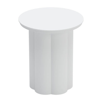 19" White Aluminum Round Pedestal End Table HomeRoots