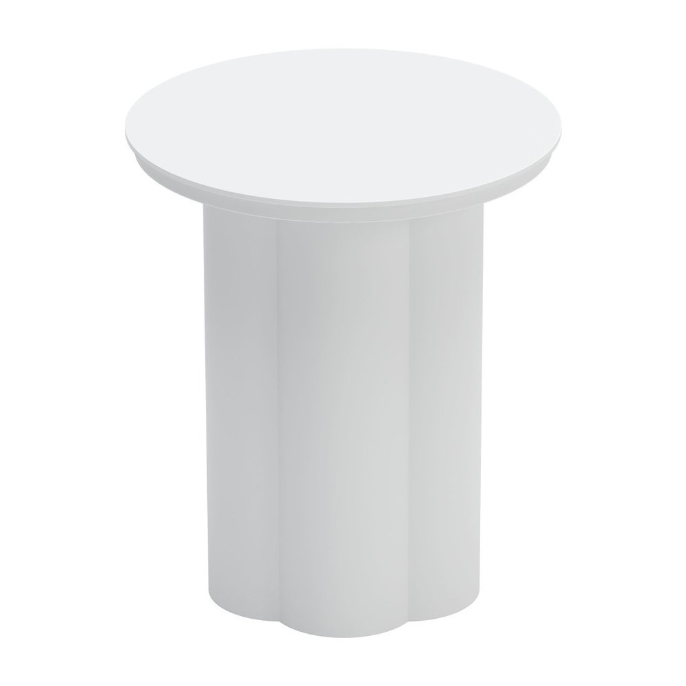 19" White Aluminum Round Pedestal End Table HomeRoots